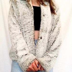 fluffy button up jacket